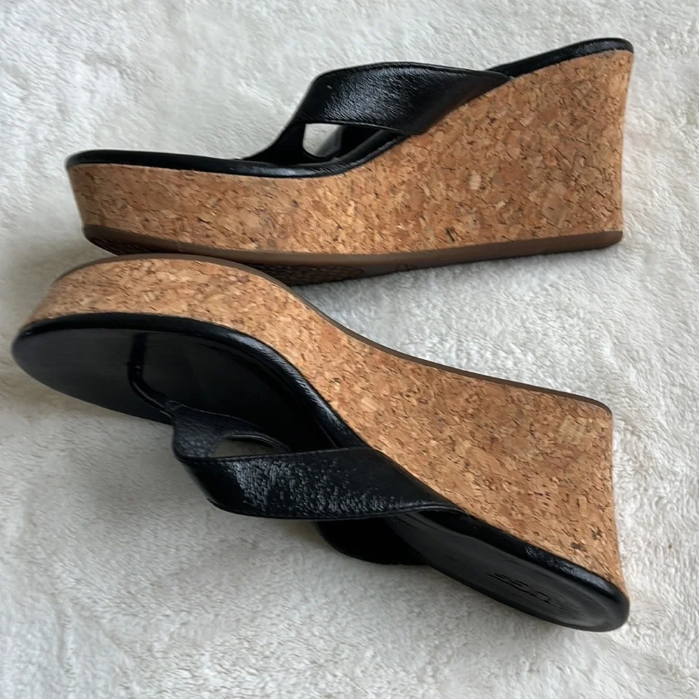 UGG leather wedge thong sandals sz 8,5 - Picture 5 of 10